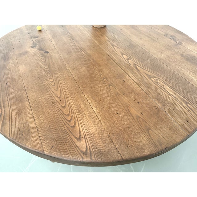 Round Coffee Table in Oak with Octagonal Legs, France, 1950s For Sale - Image 17 of 18