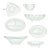 1960s Fostoria “American” Glass Dinnerware Serving Hostess Set - 7 Pieces For Sale