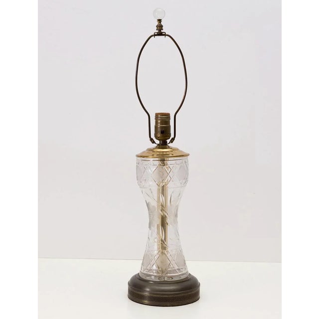 Antique Cut Glass Vase Lamp With Crystal Finial For Sale In Richmond - Image 6 of 6