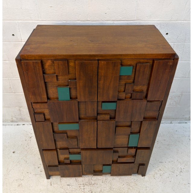 Mid-Century "Staccato" Armoire by Lane Furniture For Sale In New York - Image 6 of 15