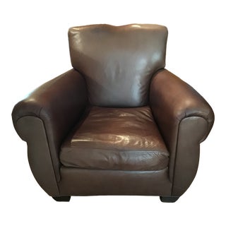Contemporary Leather Club Chair For Sale