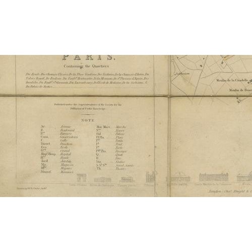 Antique Linen Backed Hand-Colored Map Paris, 1855 For Sale - Image 5 of 12