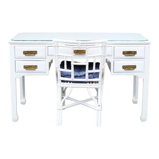 Vintage Davis Cabinet Company Desk With Chair - Set of 2 For Sale