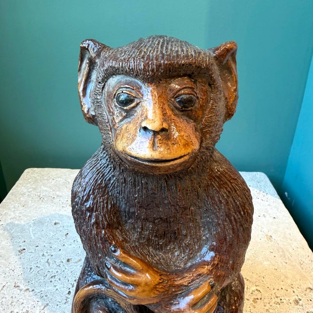 1970s Vintage Mid-Century Resin Monkey Statue For Sale - Image 5 of 9