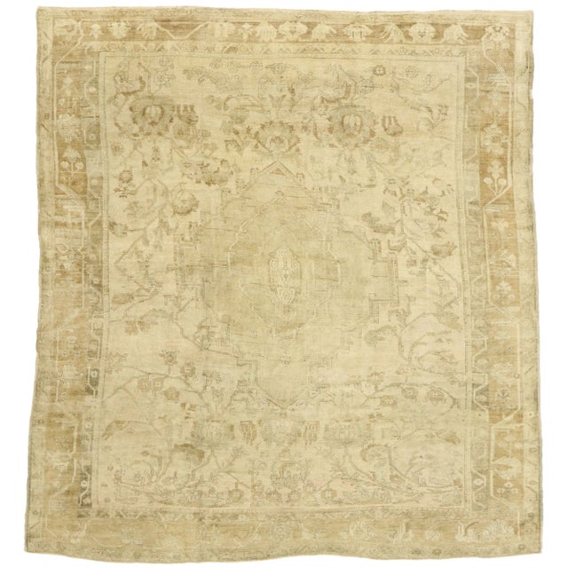 Antique Turkish Oushak Rug - 11'03 X 12'01 For Sale - Image 10 of 10