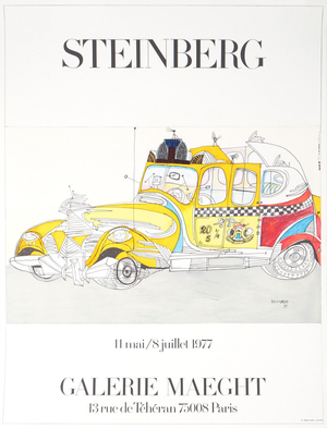 Saul Steinberg, Galerie Maeght Expo, 1977, Lithograph