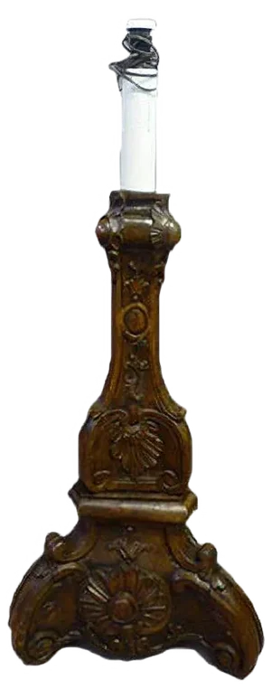 Antique Walnut Lamp Foot