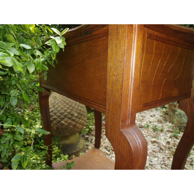 Antique France Art Nouveau Dressing Table in Oak, 1890s For Sale - Image 6 of 15