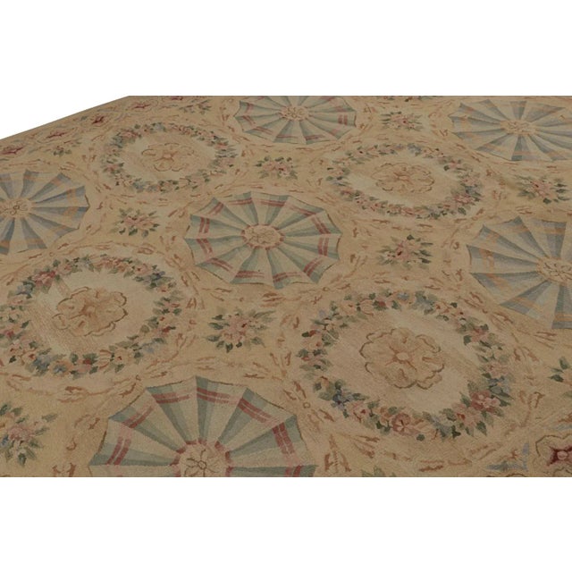 Rug & Kilim Rug & Kilim’s Aubusson Style Flatweave Rug With Floral Patterns and Medallions For Sale - Image 4 of 7