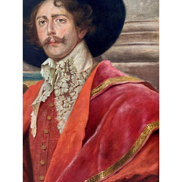 Chavannes, Portrait of a Man with a Sword, 1800s, Oil on Canvas, Framed For Sale - Image 3 of 10