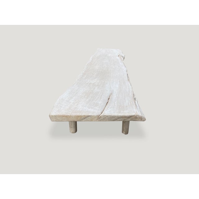 Andrianna Shamaris Minimalist Live Edge Teak Wood Coffee Table or Bench For Sale In New York - Image 6 of 6