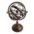 Brass Armillary Sphere on Wooden Base, Celestial Decorative Object For Sale