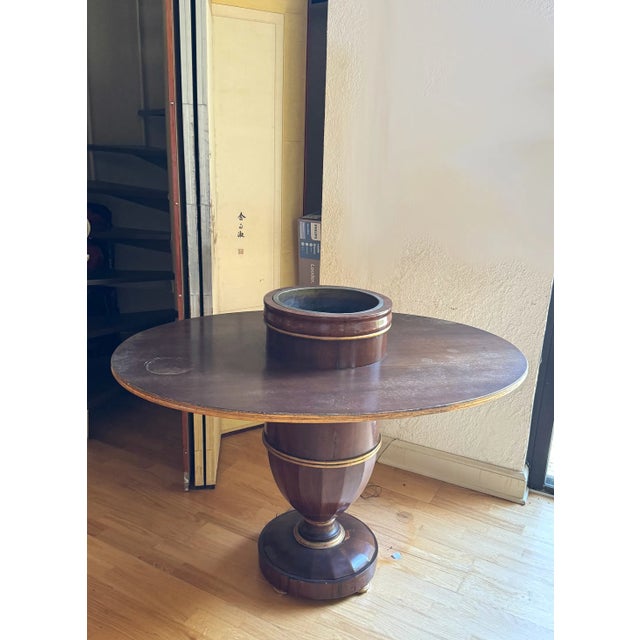 Rare Antique Biedermeier Walnut Occasional /Center Table Jardinere to Center For Sale - Image 4 of 5