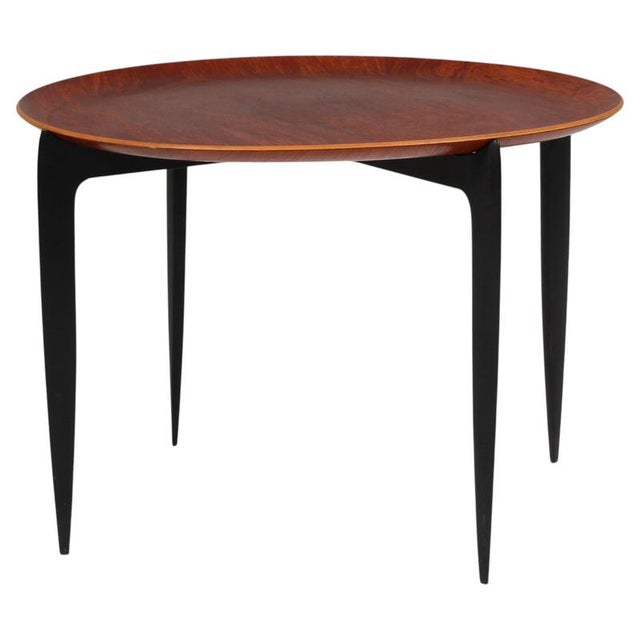 Black Vintage Teak Tray Table by H. Engholm & Svend Åge Willumsen for Fritz Hansen, 1960s For Sale - Image 8 of 8