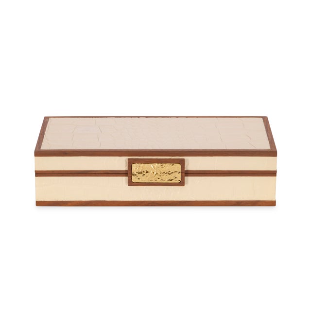 Wood Maitland-Smith Cream Stacking Boxes For Sale - Image 7 of 11