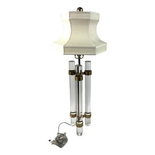 Modern John-Richard Brass Lucite Lamp For Sale