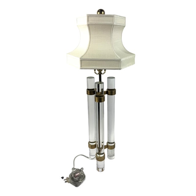 Modern John-Richard Brass Lucite Lamp For Sale
