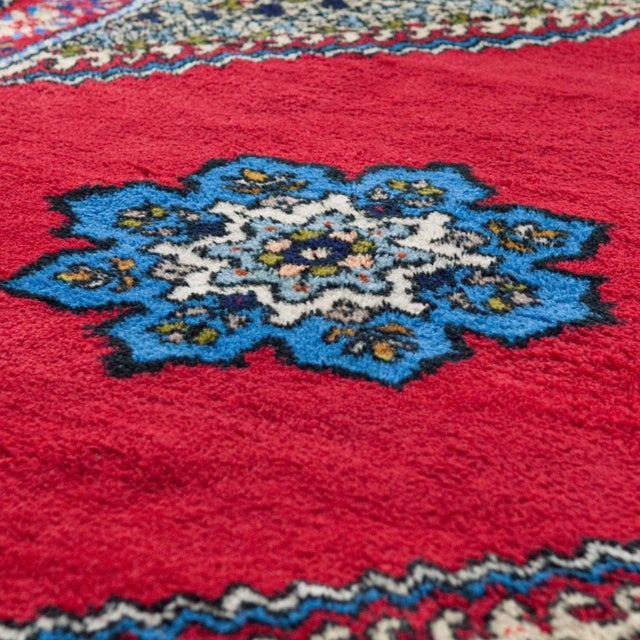 1960s Vintage Hand-Knotted Moroccan Berber Wool Rug, 1960s For Sale - Image 5 of 7
