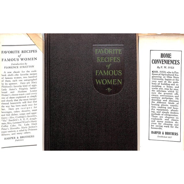 Traditional "Favorite Recipes of Famous Women" 1925 Stratton, Florence [Foreword By] For Sale - Image 3 of 9