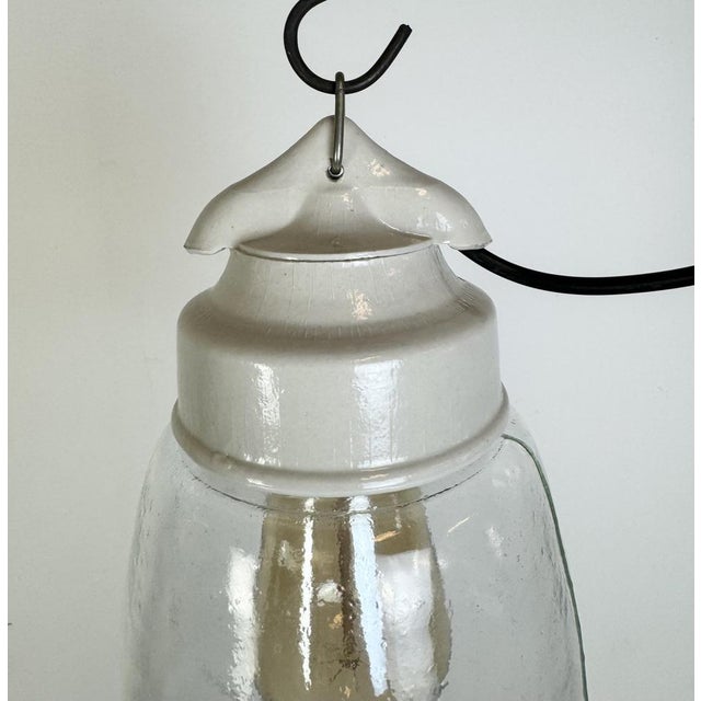 Vintage White Porcelain Pendant Light, 1970s For Sale - Image 4 of 14