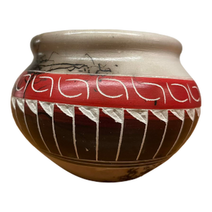 Miniature Navajo Horsehair Pottery Jar - Signed Carol Benally