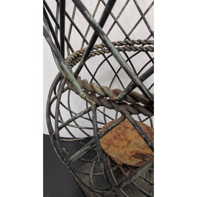 1970s Vintage Iron French Garden Urn For Sale - Image 5 of 5