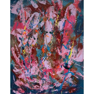 Original Abstract Painting on 14” by 11” Stretched Canvas For Sale