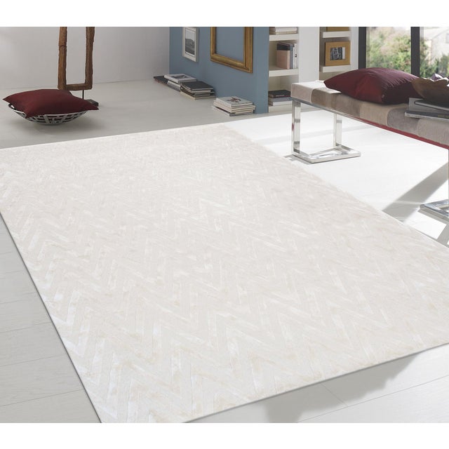 2020s Pasargad Home Edgy Ivory Area Rug, 7' 9'' X 9' 9'' For Sale - Image 5 of 5