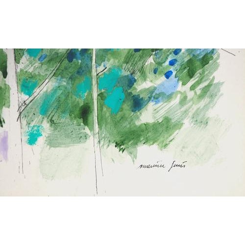 Maurice GENIS Under the shade of the tree Watercolor, gouache and original ink Signed in ink lower right On paper, 44 x 31...