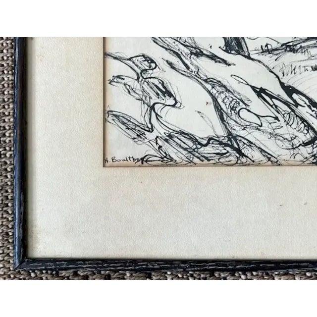 Original Early Mid Century Landscape Ink Drawings by Listed Artist Hesill Boultbee - Signed For Sale - Image 12 of 15