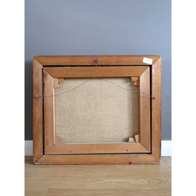 Mid-Century Modern 'City Blocks' Vintage Abstract Street Scene Landscape Oil Painting by by Swedish Artist Kurt Lindon (1910-1985), Framed For Sale - Image 9 of 9