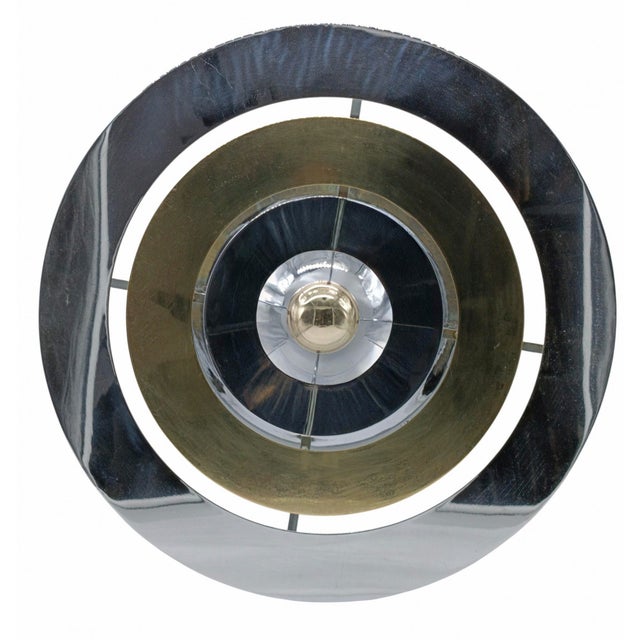 Mid-Century Modern Space Age Chrome and Brass Wall Lamp attributed to Luci Milano, Italy, 1970s For Sale - Image 3 of 8