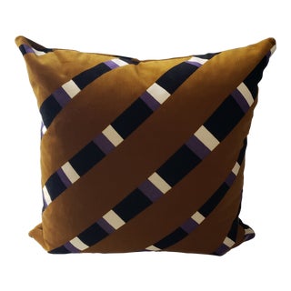 Pierre Frey Stripes Terracotta Fabric Pillow Fabric For Sale