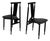 Mid-Century Modern Italian Black Lierna Chairs attributed to Achille Castiglioni for Gavina, 1960s, Set of 2 For Sale