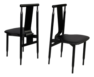 Mid-Century Modern Italian Black Lierna Chairs attributed to Achille Castiglioni for Gavina, 1960s, Set of 2