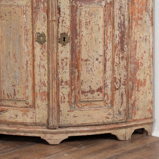 19th Century Swedish Original Painted Pine Corner Cabinet For Sale - Image 11 of 14