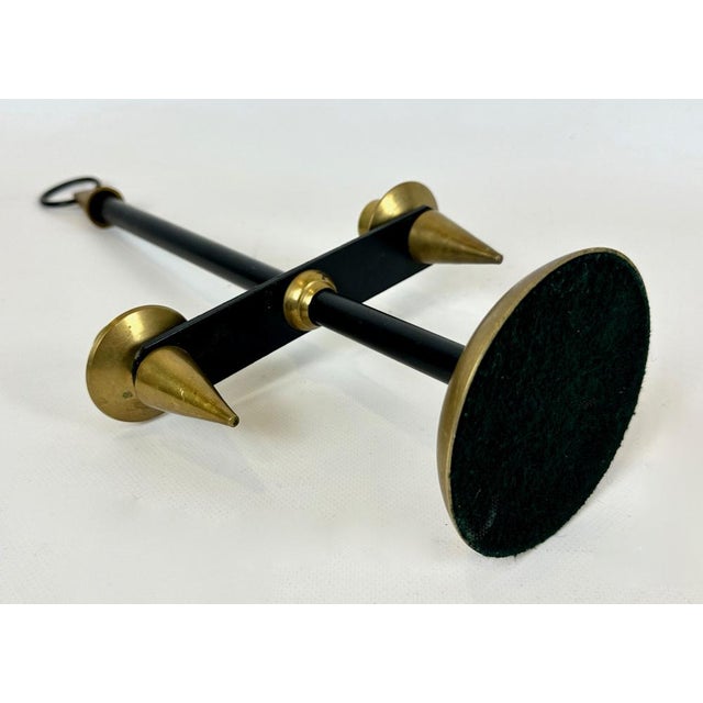 Vintage Brutalist Wrought Iron and Brass Candleholder by Gio Ponti, 1970s For Sale - Image 6 of 12