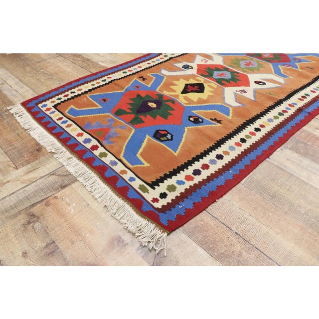 Vintage Persian Shiraz Kilim Rug, 03'04 X 05'08 For Sale In Dallas - Image 6 of 9