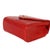 Animal Skin Vintage 24K Red Chevron Lambskin CC Square Flap Bag For Sale - Image 7 of 9