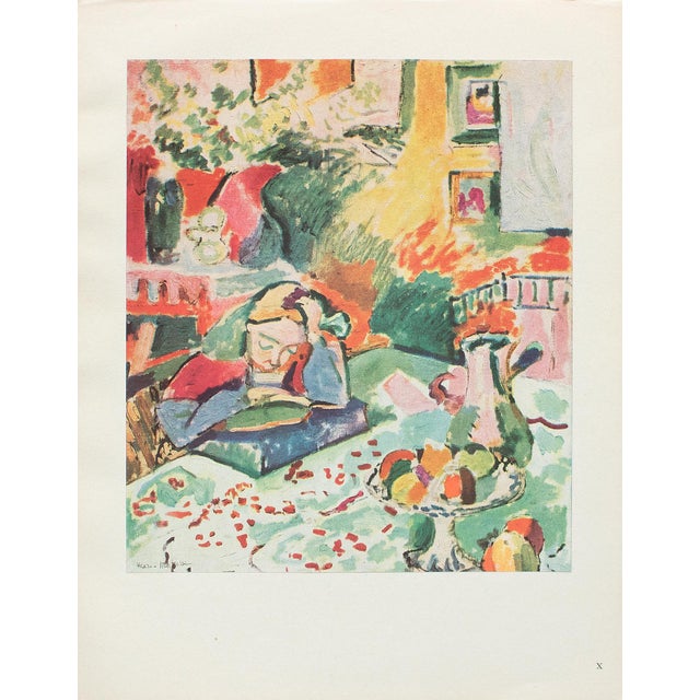 Green 1950 After Henri Matisse "Reading", German Edition Offset Lithograph For Sale - Image 8 of 8