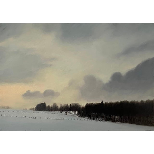 Claude Sauthier, Late Afternoon at Soujet, Oil on Wood, 1970s For Sale - Image 13 of 13