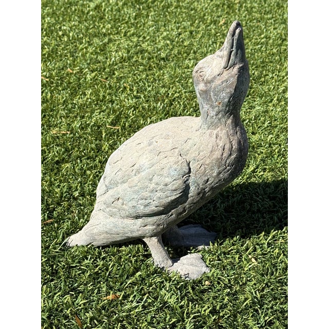 Late 20th Century Antique Zinc Garden Duck Statue For Sale - Image 5 of 8