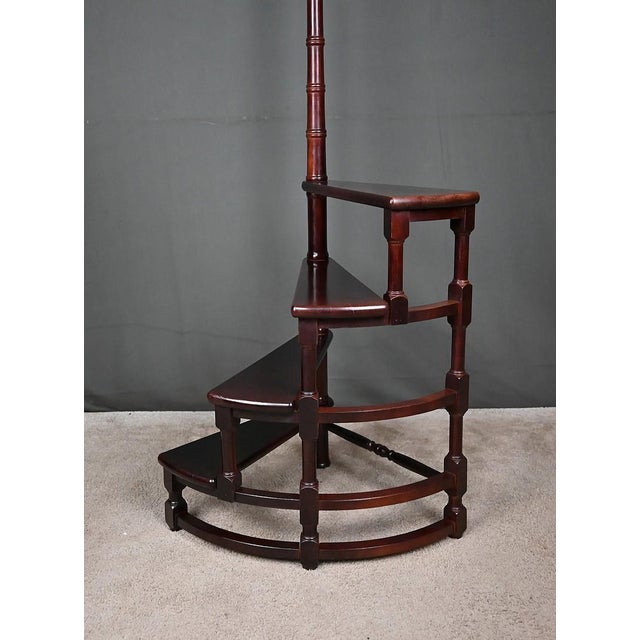 Library Staircase in Stained Beech, 1900s For Sale - Image 13 of 15