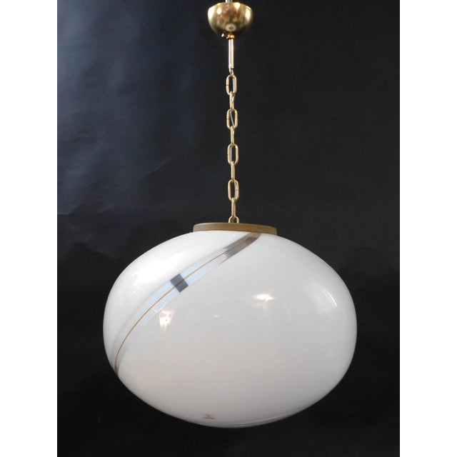 1960s Frosted Bollicine Murano Glass Pendant For Sale - Image 6 of 11