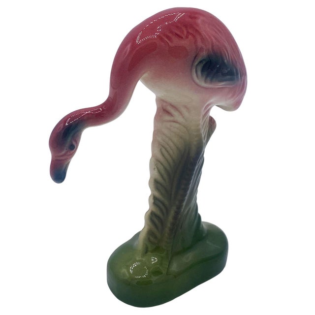 Ceramic Pair of Mid 20th Century Matching Miniature Pink Flamingo Ceramic Tabletop Figure Statues For Sale - Image 7 of 13