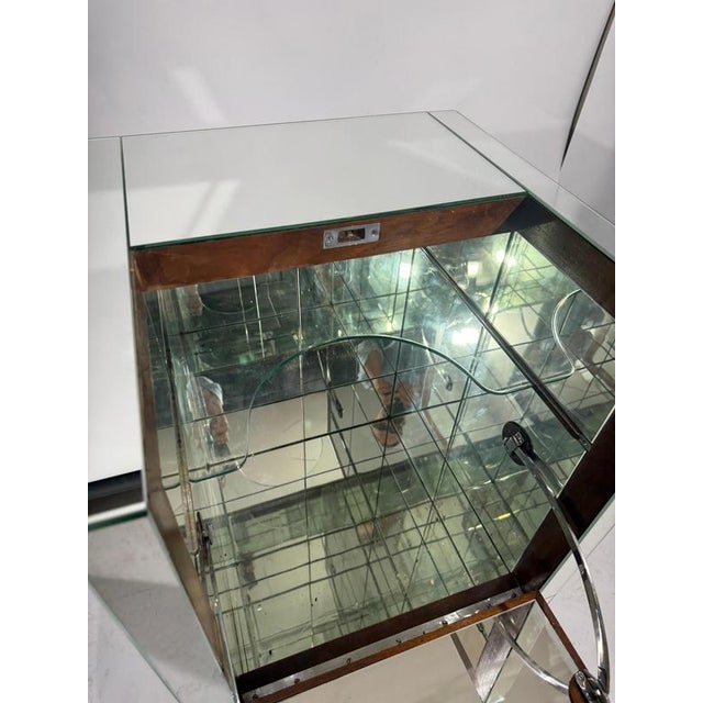 Wood Art Deco Mirrored Cocktail Cabinet Bar, 1930 For Sale - Image 7 of 14
