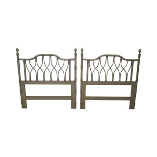Vintage Faux Bamboo Painted Twin Headboards - a Pair For Sale