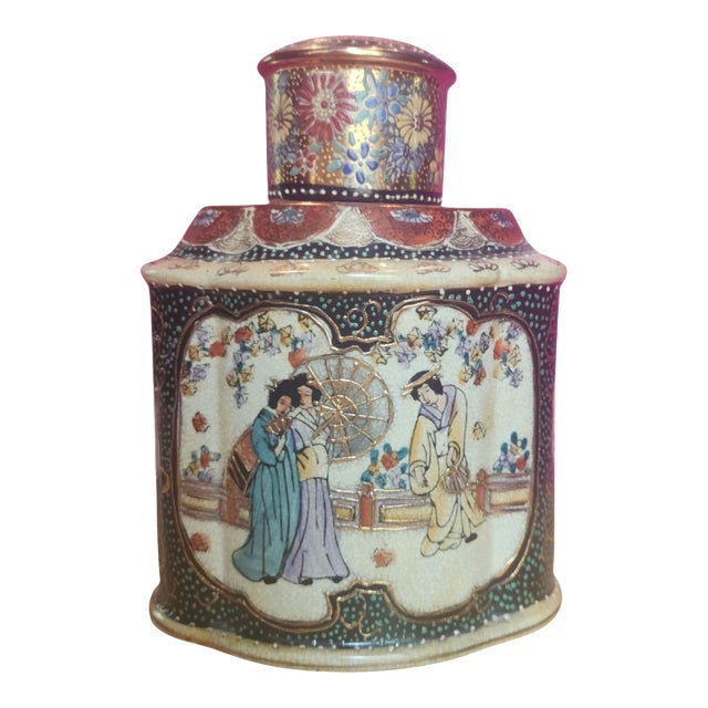 Antique Satsuma Tea Caddy For Sale