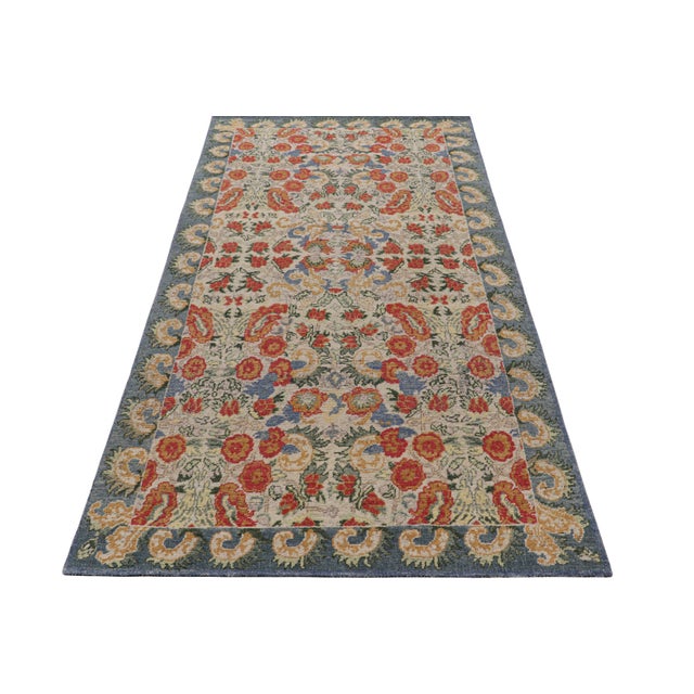 2010s Rug & Kilim’s Classic Style Rug in White With Floral Patterns For Sale - Image 5 of 7