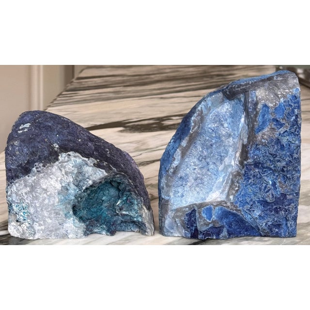 Vintage Natural Agate Book Ends Made in Brazil - a Pair For Sale - Image 10 of 12